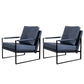 Industrial Metal Armchair Leather Upholstered Accent Armchair Blue Tech Cloth 2 Piece Set Clearhalo 'Accent Chairs' 'accent_chairs' 'Chairs & Seating' 'furn' 'furn_accent_chairs' 'Furniture' 'Living Room Furniture' 6851185