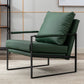 Industrial Metal Armchair Leather Upholstered Accent Armchair Green Microfiber Leather 1 Piece Clearhalo 'Accent Chairs' 'accent_chairs' 'Chairs & Seating' 'furn' 'furn_accent_chairs' 'Furniture' 'Living Room Furniture' 6851186