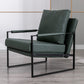 Industrial Metal Armchair Leather Upholstered Accent Armchair Green Tech Cloth 1 Piece Clearhalo 'Accent Chairs' 'accent_chairs' 'Chairs & Seating' 'furn' 'furn_accent_chairs' 'Furniture' 'Living Room Furniture' 6851188