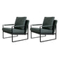 Industrial Metal Armchair Leather Upholstered Accent Armchair Green Tech Cloth 2 Piece Set Clearhalo 'Accent Chairs' 'accent_chairs' 'Chairs & Seating' 'furn' 'furn_accent_chairs' 'Furniture' 'Living Room Furniture' 6851189