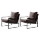 Industrial Metal Armchair Leather Upholstered Accent Armchair Coffee Microfiber Leather 2 Piece Set Clearhalo 'Accent Chairs' 'accent_chairs' 'Chairs & Seating' 'furn' 'furn_accent_chairs' 'Furniture' 'Living Room Furniture' 6851191