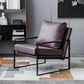 Industrial Metal Armchair Leather Upholstered Accent Armchair Coffee Tech Cloth 1 Piece Clearhalo 'Accent Chairs' 'accent_chairs' 'Chairs & Seating' 'furn' 'furn_accent_chairs' 'Furniture' 'Living Room Furniture' 6851192