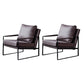 Industrial Metal Armchair Leather Upholstered Accent Armchair Coffee Tech Cloth 2 Piece Set Clearhalo 'Accent Chairs' 'accent_chairs' 'Chairs & Seating' 'furn' 'furn_accent_chairs' 'Furniture' 'Living Room Furniture' 6851193