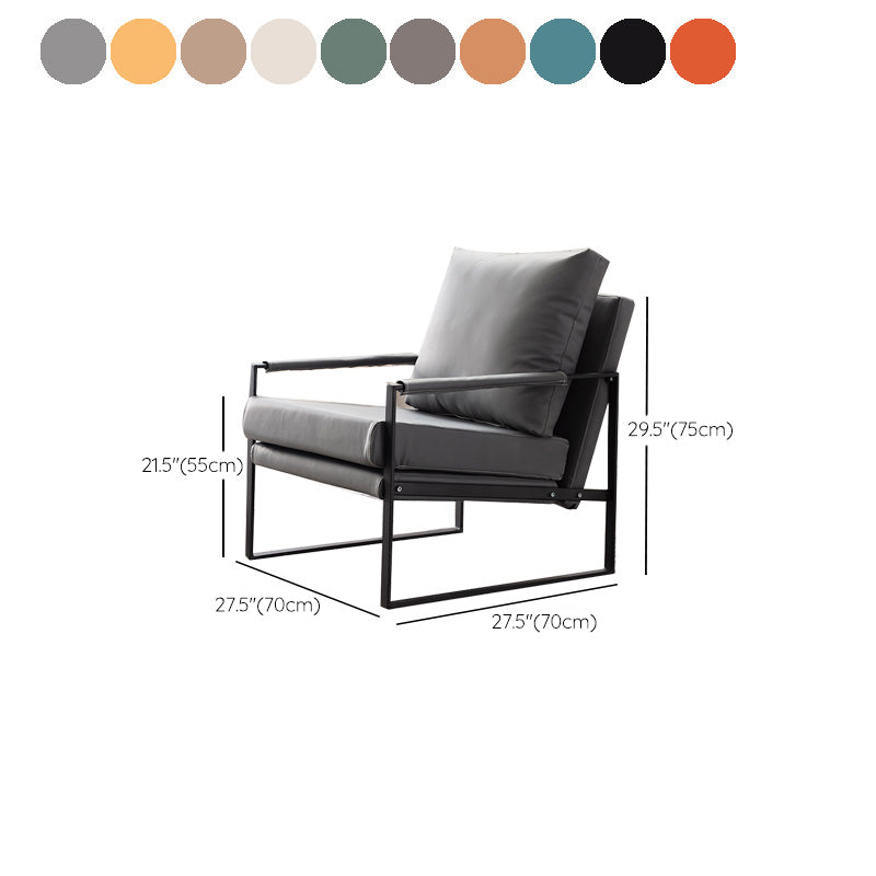 Industrial Metal Armchair Leather Upholstered Accent Armchair Clearhalo 'Accent Chairs' 'accent_chairs' 'Chairs & Seating' 'furn' 'furn_accent_chairs' 'Furniture' 'Living Room Furniture' 6851202