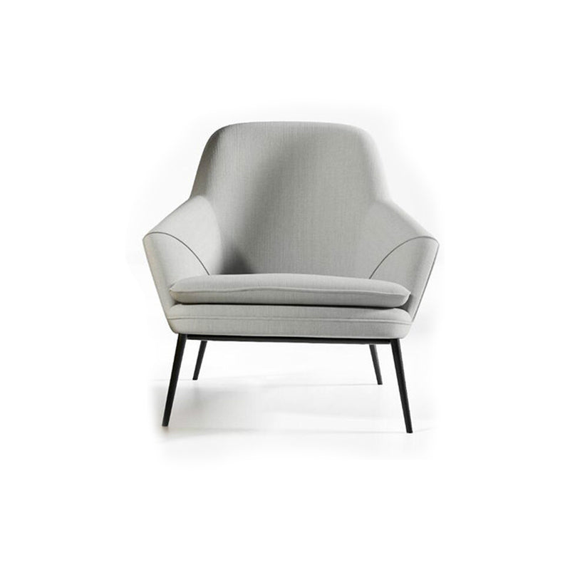 Mid-century Faux Leather ArmChair Fixed Back Flared Arms Chair Nappa Gray 1 Piece Clearhalo 'Accent Chairs' 'accent_chairs' 'Chairs & Seating' 'furn' 'furn_accent_chairs' 'Furniture' 'Living Room Furniture' 6851262