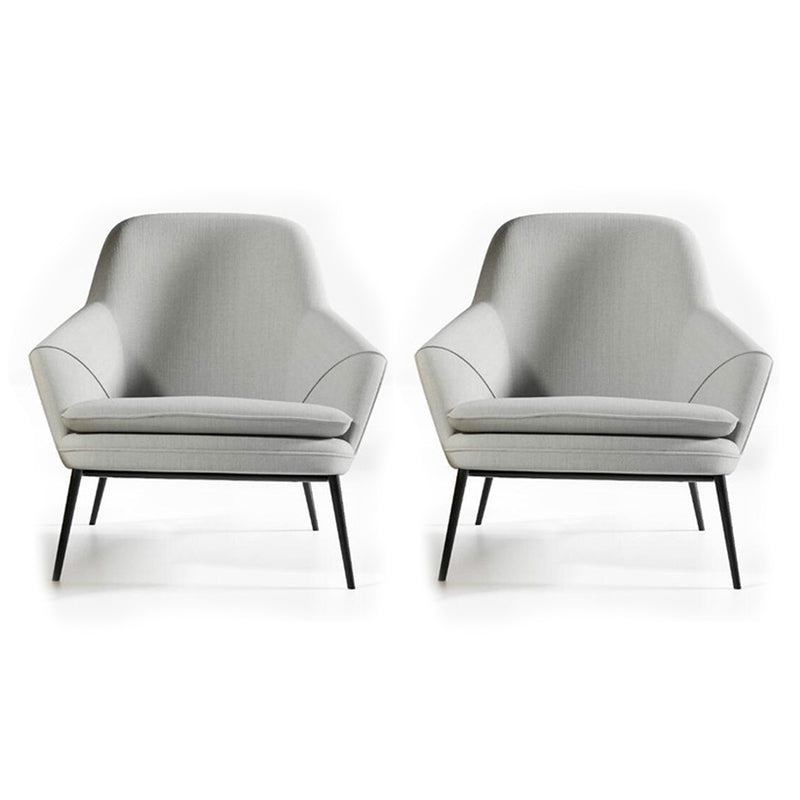 Mid-century Faux Leather ArmChair Fixed Back Flared Arms Chair Nappa Gray 2 Piece Set Clearhalo 'Accent Chairs' 'accent_chairs' 'Chairs & Seating' 'furn' 'furn_accent_chairs' 'Furniture' 'Living Room Furniture' 6851263