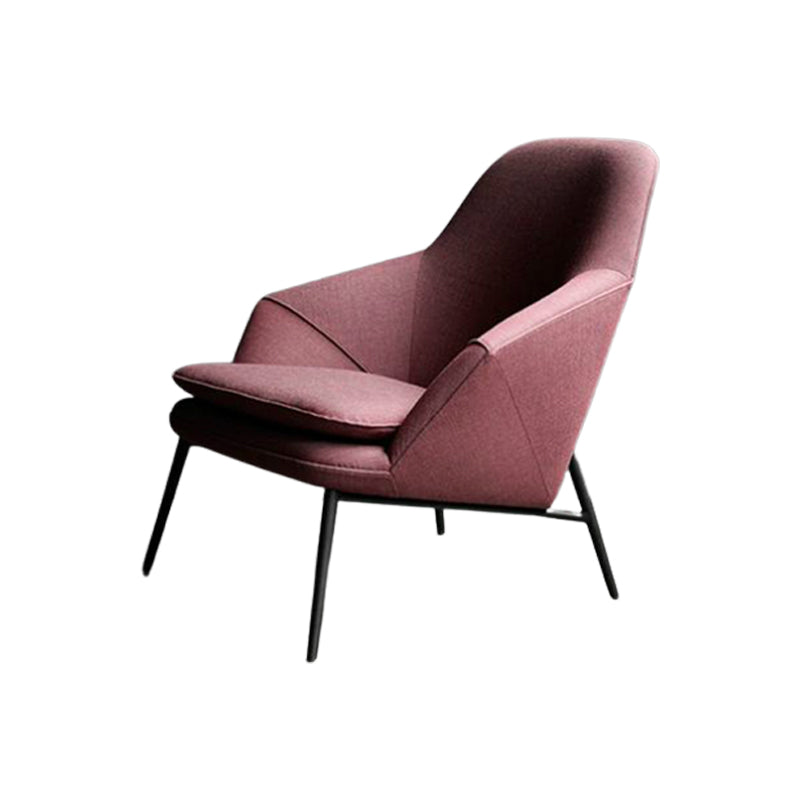 Mid-century Faux Leather ArmChair Fixed Back Flared Arms Chair Nappa Red 1 Piece Clearhalo 'Accent Chairs' 'accent_chairs' 'Chairs & Seating' 'furn' 'furn_accent_chairs' 'Furniture' 'Living Room Furniture' 6851265