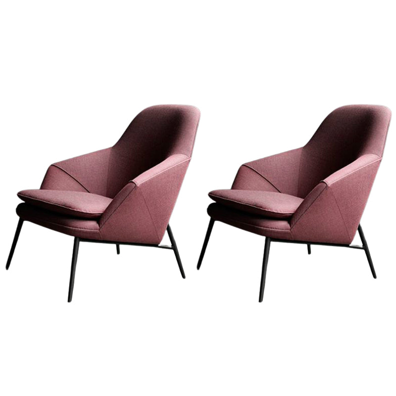 Mid-century Faux Leather ArmChair Fixed Back Flared Arms Chair Nappa Red 2 Piece Set Clearhalo 'Accent Chairs' 'accent_chairs' 'Chairs & Seating' 'furn' 'furn_accent_chairs' 'Furniture' 'Living Room Furniture' 6851267