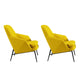 Mid-century Faux Leather ArmChair Fixed Back Flared Arms Chair Nappa Yellow 2 Piece Set Clearhalo 'Accent Chairs' 'accent_chairs' 'Chairs & Seating' 'furn' 'furn_accent_chairs' 'Furniture' 'Living Room Furniture' 6851271