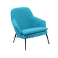 Mid-century Faux Leather ArmChair Fixed Back Flared Arms Chair Nappa Blue 1 Piece Clearhalo 'Accent Chairs' 'accent_chairs' 'Chairs & Seating' 'furn' 'furn_accent_chairs' 'Furniture' 'Living Room Furniture' 6851273