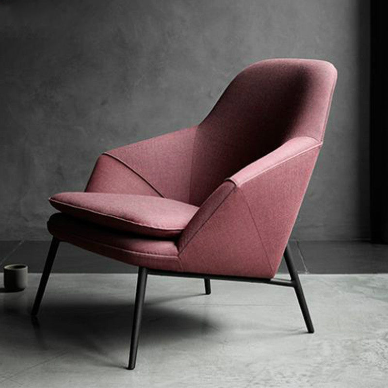 Mid-century Faux Leather ArmChair Fixed Back Flared Arms Chair Clearhalo 'Accent Chairs' 'accent_chairs' 'Chairs & Seating' 'furn' 'furn_accent_chairs' 'Furniture' 'Living Room Furniture' 6851274