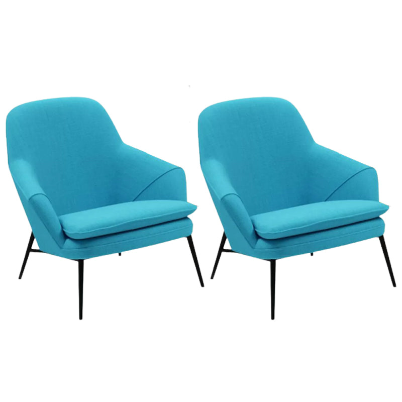 Mid-century Faux Leather ArmChair Fixed Back Flared Arms Chair Nappa Blue 2 Piece Set Clearhalo 'Accent Chairs' 'accent_chairs' 'Chairs & Seating' 'furn' 'furn_accent_chairs' 'Furniture' 'Living Room Furniture' 6851275