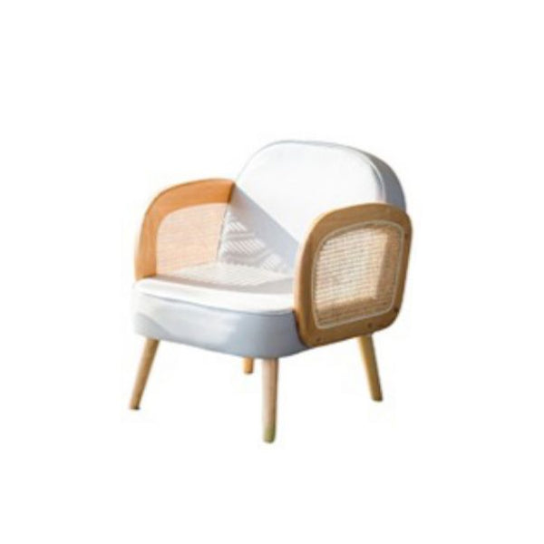 Industrial Upholstered Accent Armchair 4 Legs Wood Frame Armchair Grey Faux Leather 1 Piece Clearhalo 'Accent Chairs' 'accent_chairs' 'Chairs & Seating' 'furn' 'furn_accent_chairs' 'Furniture' 'Living Room Furniture' 6851339