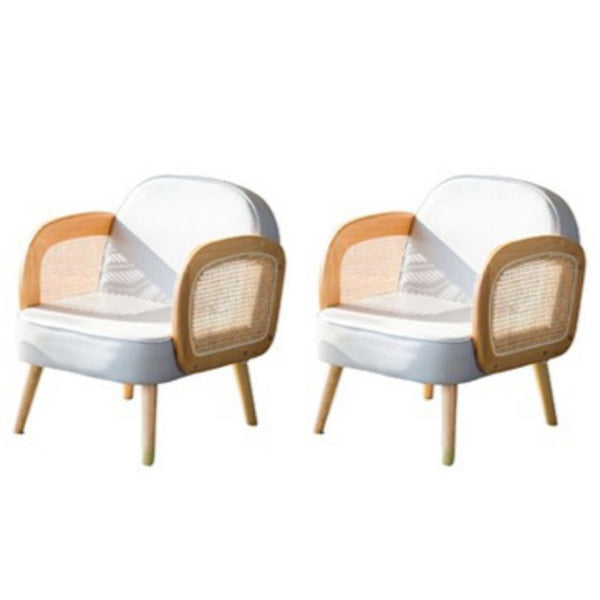 Industrial Upholstered Accent Armchair 4 Legs Wood Frame Armchair Grey Faux Leather 2 Piece Set Clearhalo 'Accent Chairs' 'accent_chairs' 'Chairs & Seating' 'furn' 'furn_accent_chairs' 'Furniture' 'Living Room Furniture' 6851341