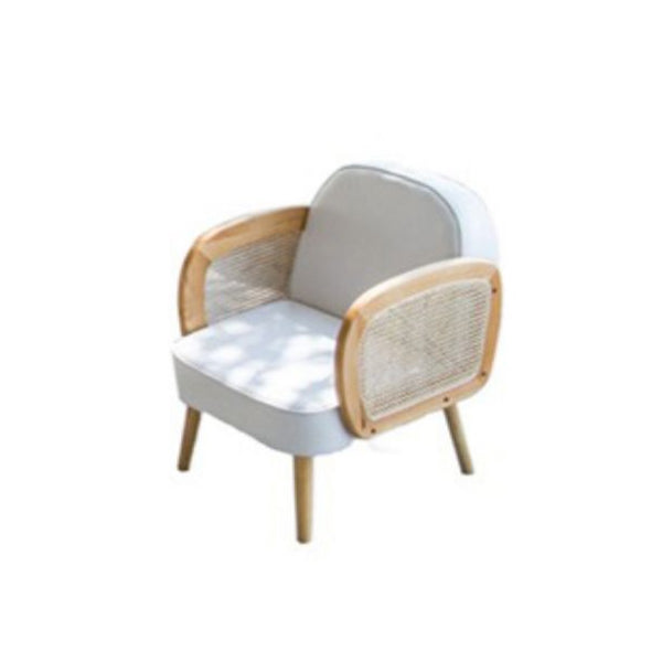 Industrial Upholstered Accent Armchair 4 Legs Wood Frame Armchair White Faux Leather 1 Piece Clearhalo 'Accent Chairs' 'accent_chairs' 'Chairs & Seating' 'furn' 'furn_accent_chairs' 'Furniture' 'Living Room Furniture' 6851343
