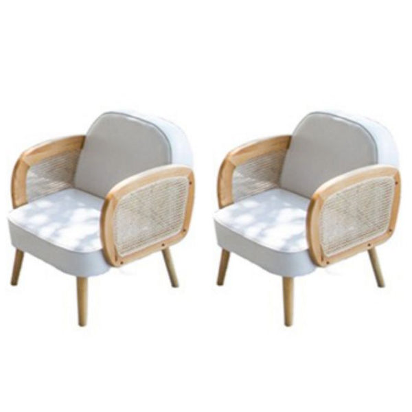 Industrial Upholstered Accent Armchair 4 Legs Wood Frame Armchair White Faux Leather 2 Piece Set Clearhalo 'Accent Chairs' 'accent_chairs' 'Chairs & Seating' 'furn' 'furn_accent_chairs' 'Furniture' 'Living Room Furniture' 6851345