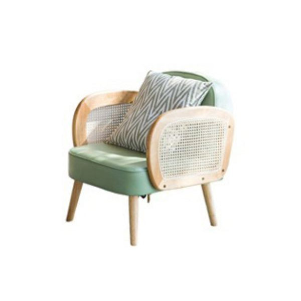 Industrial Upholstered Accent Armchair 4 Legs Wood Frame Armchair Olive Green Faux Leather 1 Piece Clearhalo 'Accent Chairs' 'accent_chairs' 'Chairs & Seating' 'furn' 'furn_accent_chairs' 'Furniture' 'Living Room Furniture' 6851364