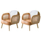 Industrial Upholstered Accent Armchair 4 Legs Wood Frame Armchair Orange Faux Leather 2 Piece Set Clearhalo 'Accent Chairs' 'accent_chairs' 'Chairs & Seating' 'furn' 'furn_accent_chairs' 'Furniture' 'Living Room Furniture' 6851367