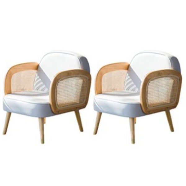Industrial Upholstered Accent Armchair 4 Legs Wood Frame Armchair Light Gray Faux Leather 2 Piece Set Clearhalo 'Accent Chairs' 'accent_chairs' 'Chairs & Seating' 'furn' 'furn_accent_chairs' 'Furniture' 'Living Room Furniture' 6851369