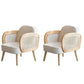 Industrial Upholstered Accent Armchair 4 Legs Wood Frame Armchair Ivory Faux Leather 2 Piece Set Clearhalo 'Accent Chairs' 'accent_chairs' 'Chairs & Seating' 'furn' 'furn_accent_chairs' 'Furniture' 'Living Room Furniture' 6851371
