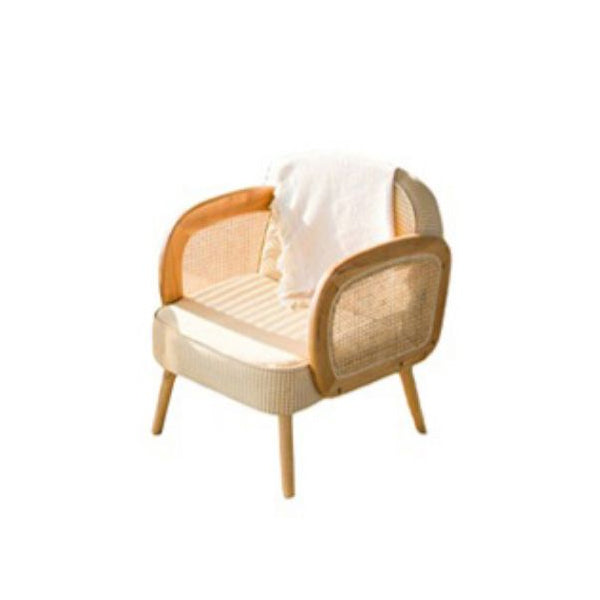 Industrial Upholstered Accent Armchair 4 Legs Wood Frame Armchair Beige Linen 1 Piece Clearhalo 'Accent Chairs' 'accent_chairs' 'Chairs & Seating' 'furn' 'furn_accent_chairs' 'Furniture' 'Living Room Furniture' 6851374