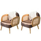Industrial Upholstered Accent Armchair 4 Legs Wood Frame Armchair Brown Linen 2 Piece Set Clearhalo 'Accent Chairs' 'accent_chairs' 'Chairs & Seating' 'furn' 'furn_accent_chairs' 'Furniture' 'Living Room Furniture' 6851377