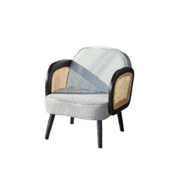 Industrial Upholstered Accent Armchair 4 Legs Wood Frame Armchair Houndstooth pattern Linen 1 Piece Clearhalo 'Accent Chairs' 'accent_chairs' 'Chairs & Seating' 'furn' 'furn_accent_chairs' 'Furniture' 'Living Room Furniture' 6851384