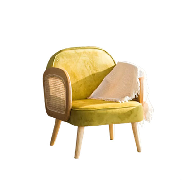 Industrial Upholstered Accent Armchair 4 Legs Wood Frame Armchair Green Flannel 1 Piece Clearhalo 'Accent Chairs' 'accent_chairs' 'Chairs & Seating' 'furn' 'furn_accent_chairs' 'Furniture' 'Living Room Furniture' 6851386