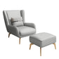 Glam Style Pu Leather Wingback Chair Pillow Back Flared Arm Chair Light Gray 1 Piece With Ottoman Clearhalo 'Accent Chairs' 'accent_chairs' 'Chairs & Seating' 'furn' 'furn_accent_chairs' 'Furniture' 'Living Room Furniture' 6851632