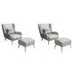 Glam Style Pu Leather Wingback Chair Pillow Back Flared Arm Chair Light Gray 2 Piece Set With Ottoman Clearhalo 'Accent Chairs' 'accent_chairs' 'Chairs & Seating' 'furn' 'furn_accent_chairs' 'Furniture' 'Living Room Furniture' 6851634