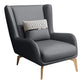 Glam Style Pu Leather Wingback Chair Pillow Back Flared Arm Chair Dark Gray 1 Piece Without Ottoman Clearhalo 'Accent Chairs' 'accent_chairs' 'Chairs & Seating' 'furn' 'furn_accent_chairs' 'Furniture' 'Living Room Furniture' 6851657