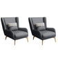 Glam Style Pu Leather Wingback Chair Pillow Back Flared Arm Chair Dark Gray 2 Piece Set Without Ottoman Clearhalo 'Accent Chairs' 'accent_chairs' 'Chairs & Seating' 'furn' 'furn_accent_chairs' 'Furniture' 'Living Room Furniture' 6851658