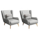 Glam Style Pu Leather Wingback Chair Pillow Back Flared Arm Chair Light Gray 2 Piece Set Without Ottoman Clearhalo 'Accent Chairs' 'accent_chairs' 'Chairs & Seating' 'furn' 'furn_accent_chairs' 'Furniture' 'Living Room Furniture' 6851660