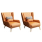 Glam Style Pu Leather Wingback Chair Pillow Back Flared Arm Chair Orange 2 Piece Set Without Ottoman Clearhalo 'Accent Chairs' 'accent_chairs' 'Chairs & Seating' 'furn' 'furn_accent_chairs' 'Furniture' 'Living Room Furniture' 6851670