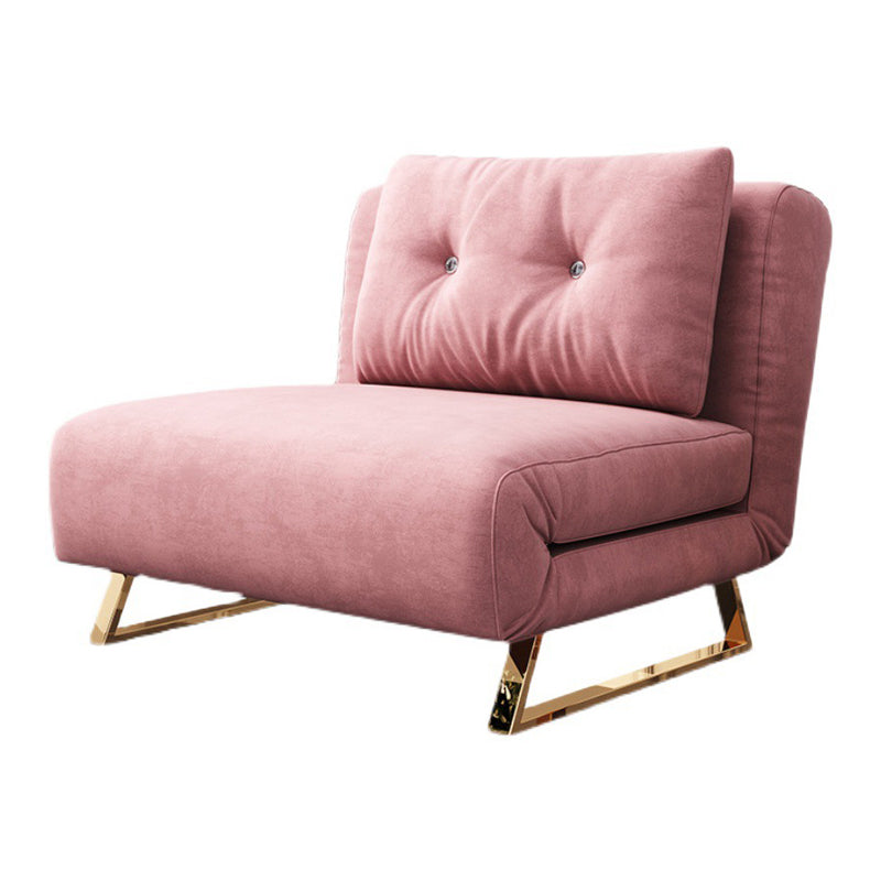 Glam Style Sled Convertible Chair Tufted Back Armless Chair in Pink 1 Piece Clearhalo 'Accent Chairs' 'accent_chairs' 'Chairs & Seating' 'furn' 'furn_accent_chairs' 'Furniture' 'Living Room Furniture' 6851680