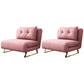 Glam Style Sled Convertible Chair Tufted Back Armless Chair in Pink 2 Piece Set Clearhalo 'Accent Chairs' 'accent_chairs' 'Chairs & Seating' 'furn' 'furn_accent_chairs' 'Furniture' 'Living Room Furniture' 6851681
