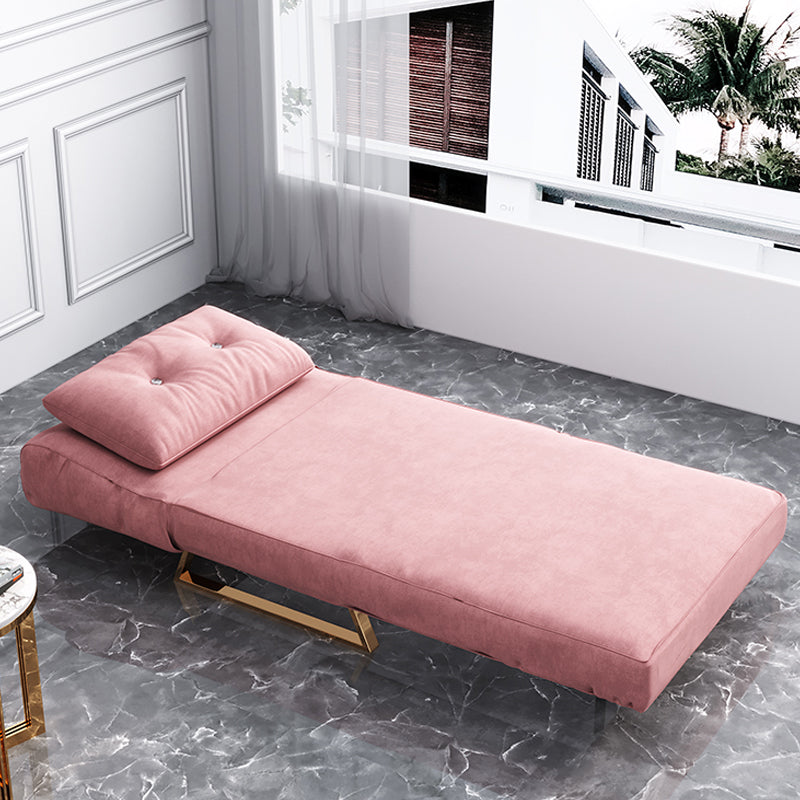 Glam Style Sled Convertible Chair Tufted Back Armless Chair in Pink Clearhalo 'Accent Chairs' 'accent_chairs' 'Chairs & Seating' 'furn' 'furn_accent_chairs' 'Furniture' 'Living Room Furniture' 6851683