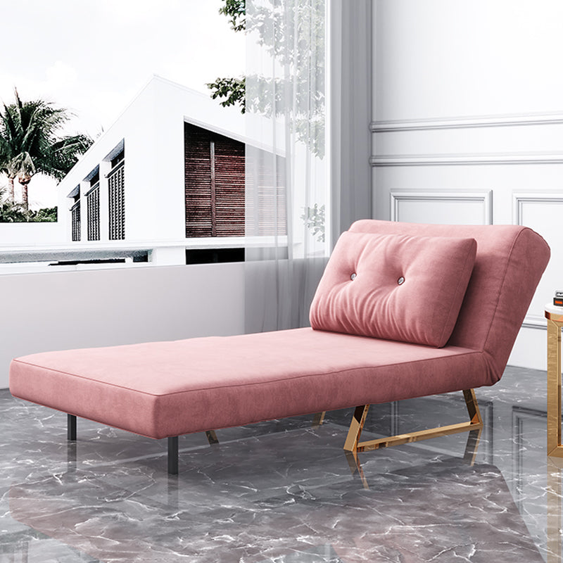 Glam Style Sled Convertible Chair Tufted Back Armless Chair in Pink Clearhalo 'Accent Chairs' 'accent_chairs' 'Chairs & Seating' 'furn' 'furn_accent_chairs' 'Furniture' 'Living Room Furniture' 6851684
