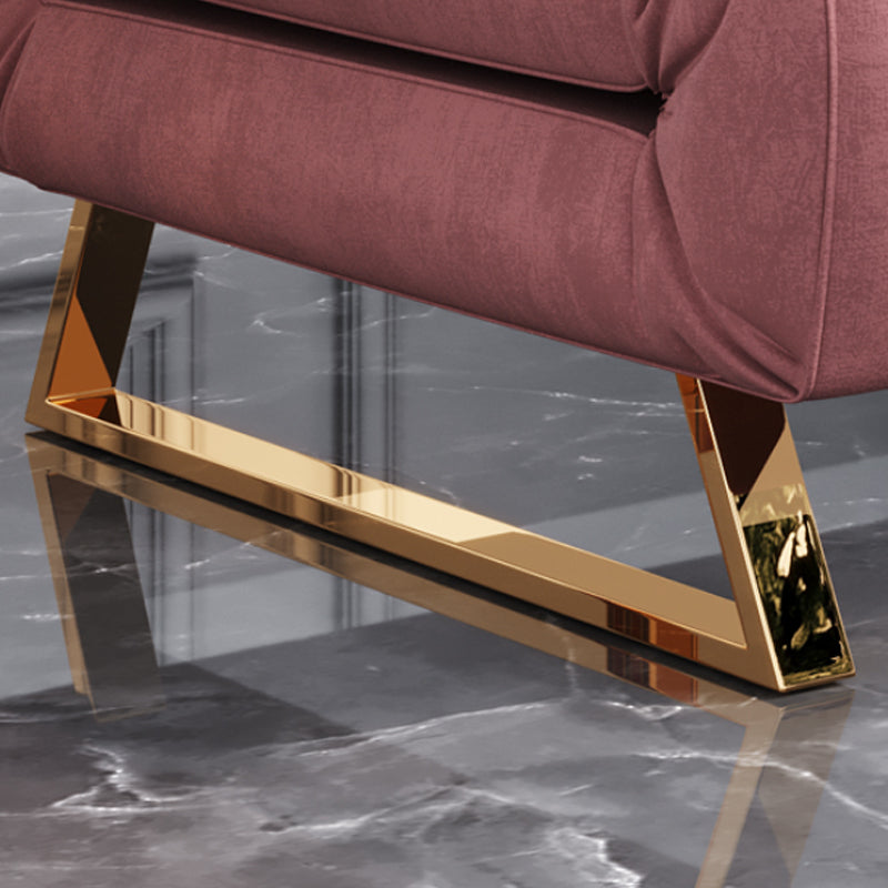 Glam Style Sled Convertible Chair Tufted Back Armless Chair in Pink Clearhalo 'Accent Chairs' 'accent_chairs' 'Chairs & Seating' 'furn' 'furn_accent_chairs' 'Furniture' 'Living Room Furniture' 6851688