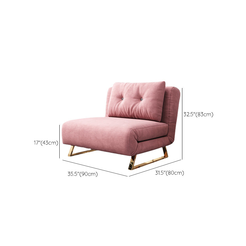 Glam Style Sled Convertible Chair Tufted Back Armless Chair in Pink Clearhalo 'Accent Chairs' 'accent_chairs' 'Chairs & Seating' 'furn' 'furn_accent_chairs' 'Furniture' 'Living Room Furniture' 6851689