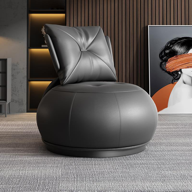 Modern Pillow Back Armless Leather Living Room Parsons Chair Gloss Black 1 Piece Clearhalo 'Accent Chairs' 'accent_chairs' 'Chairs & Seating' 'furn' 'furn_accent_chairs' 'Furniture' 'Living Room Furniture' 6851691