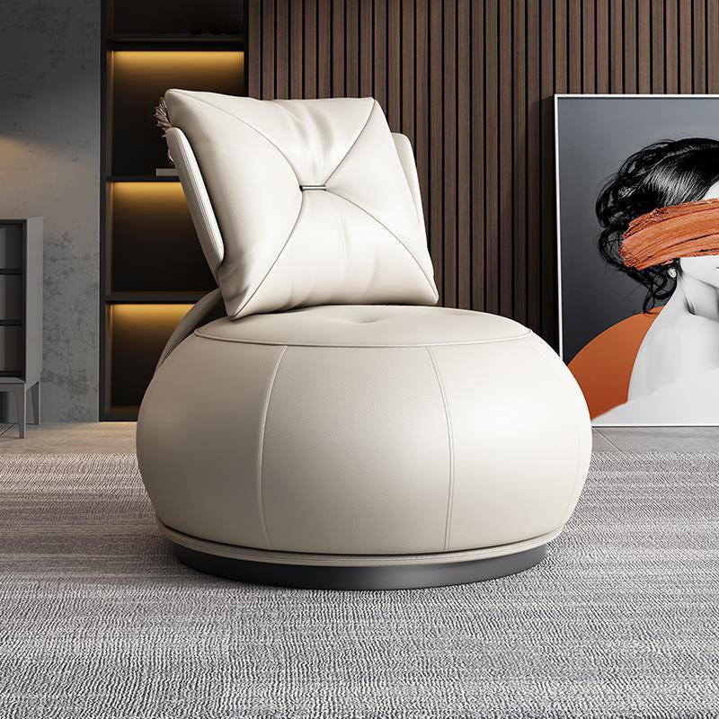 Modern Pillow Back Armless Leather Living Room Parsons Chair Khaki 1 Piece Clearhalo 'Accent Chairs' 'accent_chairs' 'Chairs & Seating' 'furn' 'furn_accent_chairs' 'Furniture' 'Living Room Furniture' 6851694