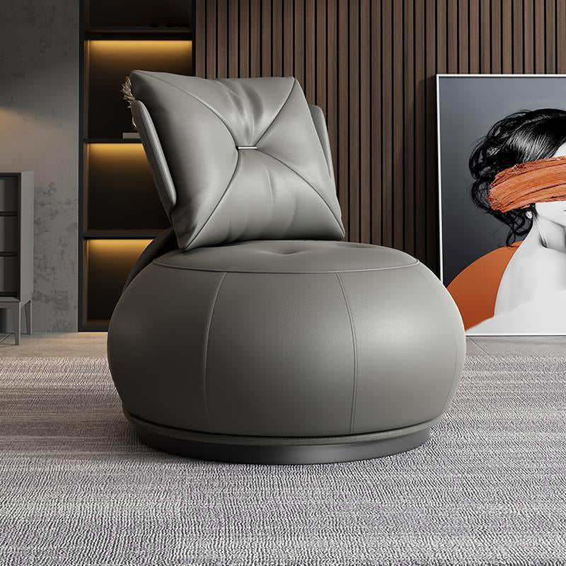 Modern Pillow Back Armless Leather Living Room Parsons Chair Black 1 Piece Clearhalo 'Accent Chairs' 'accent_chairs' 'Chairs & Seating' 'furn' 'furn_accent_chairs' 'Furniture' 'Living Room Furniture' 6851700