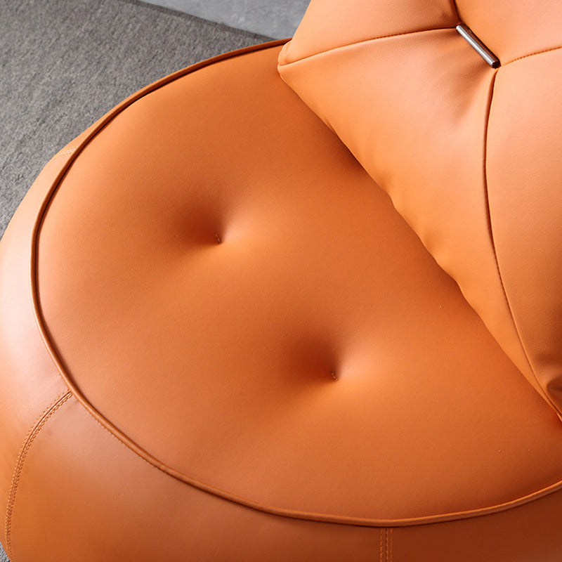 Modern Pillow Back Armless Leather Living Room Parsons Chair Clearhalo 'Accent Chairs' 'accent_chairs' 'Chairs & Seating' 'furn' 'furn_accent_chairs' 'Furniture' 'Living Room Furniture' 6851704