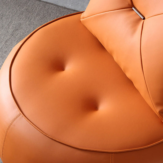 Modern Pillow Back Armless Leather Living Room Parsons Chair Clearhalo 'Accent Chairs' 'accent_chairs' 'Chairs & Seating' 'furn' 'furn_accent_chairs' 'Furniture' 'Living Room Furniture' 6851704