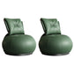 Modern Pillow Back Armless Leather Living Room Parsons Chair Green 2 Piece Set Clearhalo 'Accent Chairs' 'accent_chairs' 'Chairs & Seating' 'furn' 'furn_accent_chairs' 'Furniture' 'Living Room Furniture' 6851711