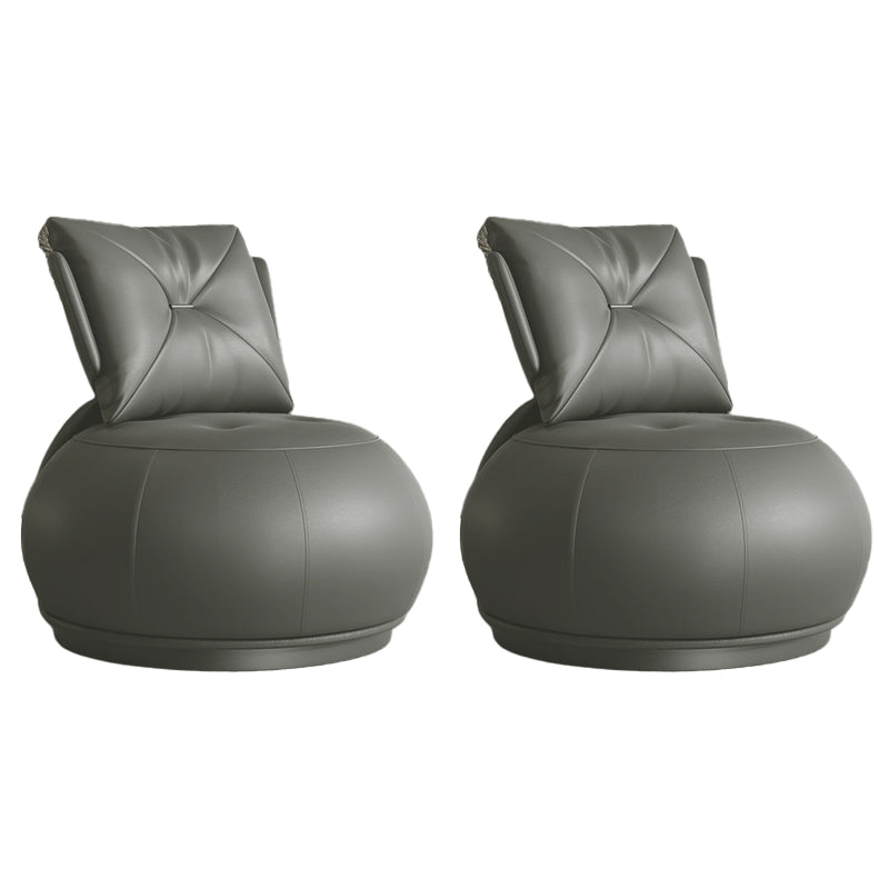 Modern Pillow Back Armless Leather Living Room Parsons Chair Black 2 Piece Set Clearhalo 'Accent Chairs' 'accent_chairs' 'Chairs & Seating' 'furn' 'furn_accent_chairs' 'Furniture' 'Living Room Furniture' 6851712