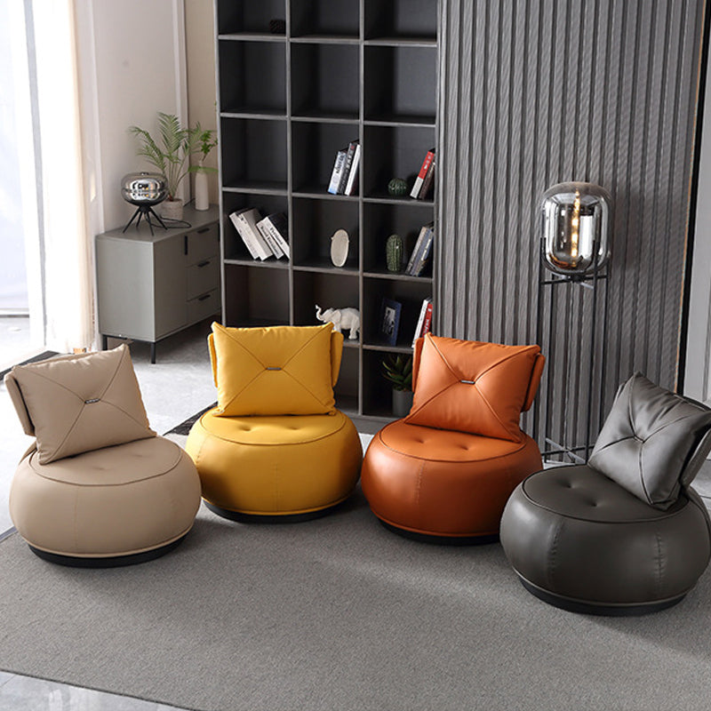 Modern Pillow Back Armless Leather Living Room Parsons Chair Clearhalo 'Accent Chairs' 'accent_chairs' 'Chairs & Seating' 'furn' 'furn_accent_chairs' 'Furniture' 'Living Room Furniture' 6851713