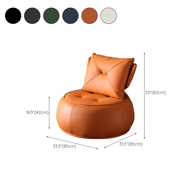 Modern Pillow Back Armless Leather Living Room Parsons Chair Clearhalo 'Accent Chairs' 'accent_chairs' 'Chairs & Seating' 'furn' 'furn_accent_chairs' 'Furniture' 'Living Room Furniture' 6851714