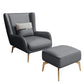 Glam Armchair Fixed Back Flared Arms Basic Four Legs Gold Base Accent Chair Grey 1 Piece With Ottoman Clearhalo 'Accent Chairs' 'accent_chairs' 'Chairs & Seating' 'furn' 'furn_accent_chairs' 'Furniture' 'Living Room Furniture' 6851716